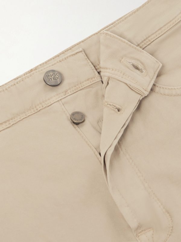 Slim-Fit Stretch Cotton-Blend Gabardine Trousers - E1 Slim-Fit Stretch Cotton-Blend Gabardine Trousers - E1