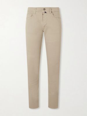 Slim-Fit Stretch Cotton-Blend Gabardine Trousers Slim-Fit Stretch Cotton-Blend Gabardine Trousers