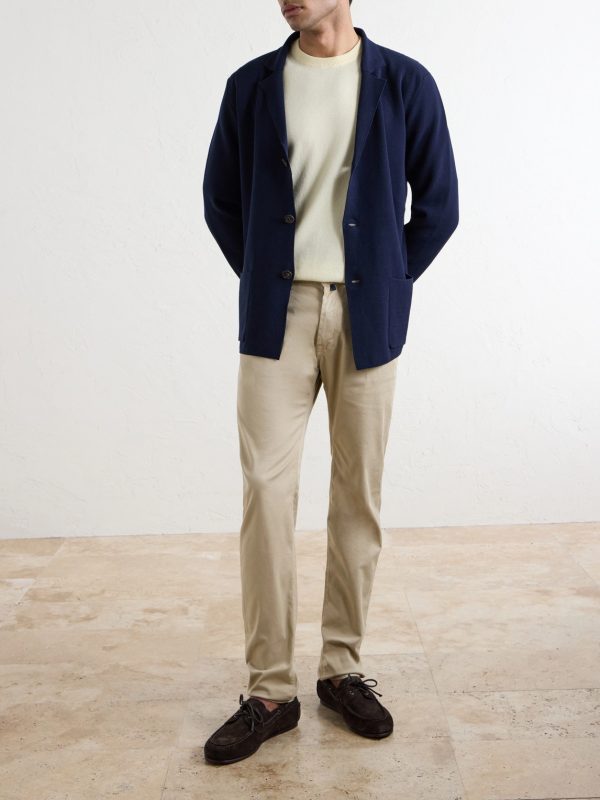 Slim-Fit Stretch Cotton-Blend Gabardine Trousers - OU Slim-Fit Stretch Cotton-Blend Gabardine Trousers - OU