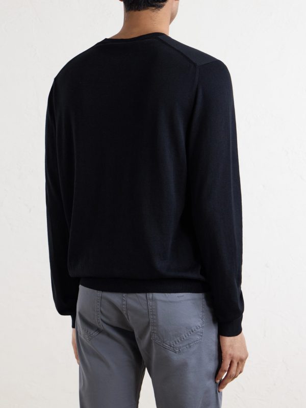 Cotton and Silk-Blend Sweater - BK Cotton and Silk-Blend Sweater - BK