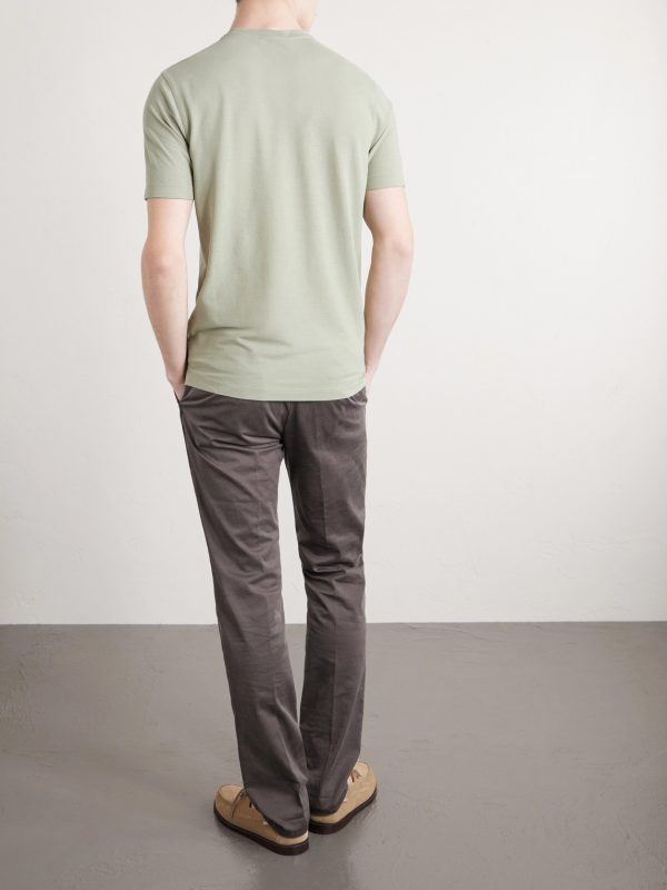 Slim-Fit Tapered Stretch-Cotton Gabardine Trousers - BK