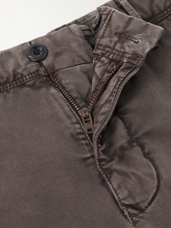 Slim-Fit Tapered Stretch-Cotton Gabardine Trousers - CU