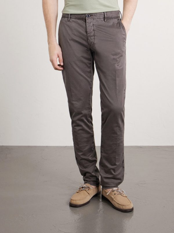 Slim-Fit Tapered Stretch-Cotton Gabardine Trousers - FR