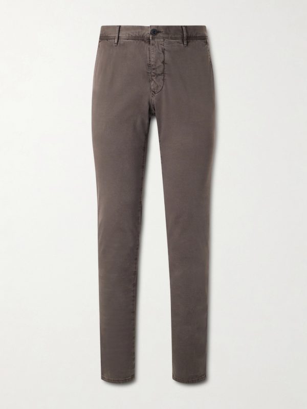 Slim-Fit Tapered Stretch-Cotton Gabardine Trousers