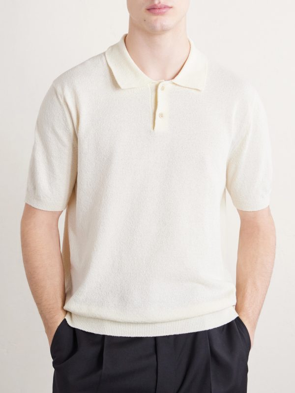 Slim-Fit Cotton-Blend Terry Polo Shirt - FR Slim-Fit Cotton-Blend Terry Polo Shirt - FR