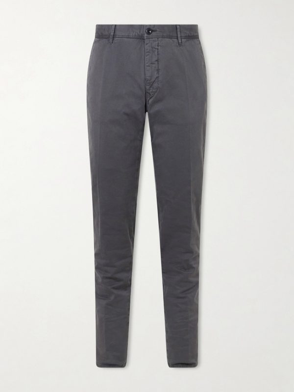 Slim-Fit Tapered Stretch-Cotton Gabardine Trousers Slim-Fit Tapered Stretch-Cotton Gabardine Trousers