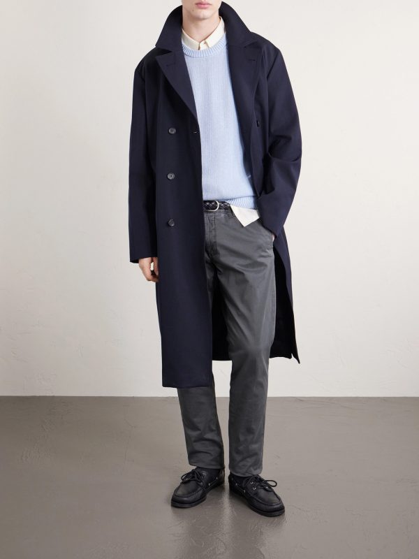 Slim-Fit Tapered Stretch-Cotton Gabardine Trousers - OU Slim-Fit Tapered Stretch-Cotton Gabardine Trousers - OU