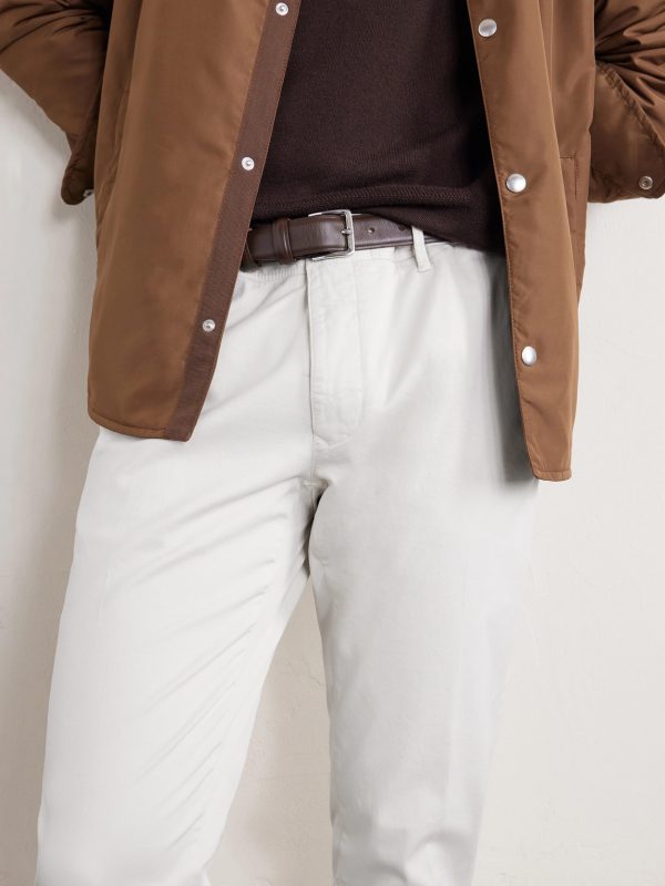 Slim-Fit Tapered Stretch-Cotton Gabardine Trousers - E1 Slim-Fit Tapered Stretch-Cotton Gabardine Trousers - E1