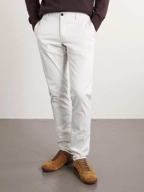 Slim-Fit Tapered Stretch-Cotton Gabardine Trousers - FR Slim-Fit Tapered Stretch-Cotton Gabardine Trousers - FR