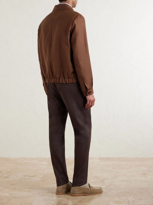 Tapered Stretch-Cotton Trousers - BK Tapered Stretch-Cotton Trousers - BK