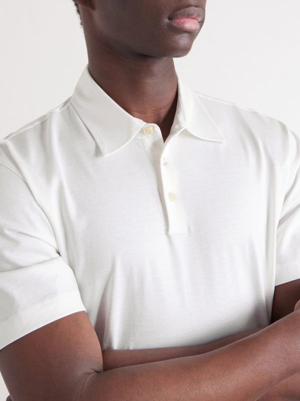 Cotton and Silk-Blend Jersey Polo Shirt - CU Cotton and Silk-Blend Jersey Polo Shirt - CU