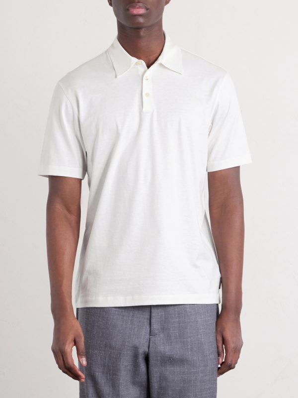 Cotton and Silk-Blend Jersey Polo Shirt - FR Cotton and Silk-Blend Jersey Polo Shirt - FR
