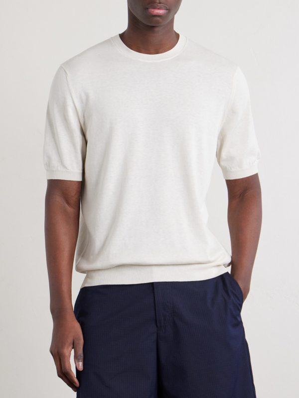 Cotton and Silk-Blend T-Shirt - FR