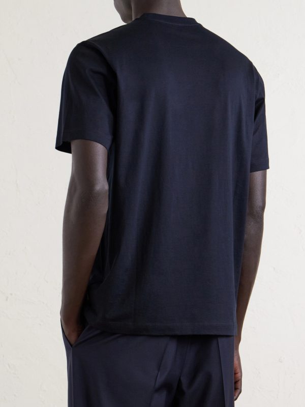 Cotton and Silk-Blend Jersey T-Shirt - BK