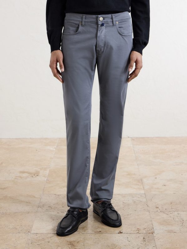 Slim-Fit Stretch Cotton-Blend Gabardine Trousers - FR Slim-Fit Stretch Cotton-Blend Gabardine Trousers - FR