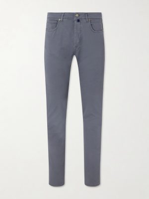 Slim-Fit Stretch Cotton-Blend Gabardine Trousers Slim-Fit Stretch Cotton-Blend Gabardine Trousers