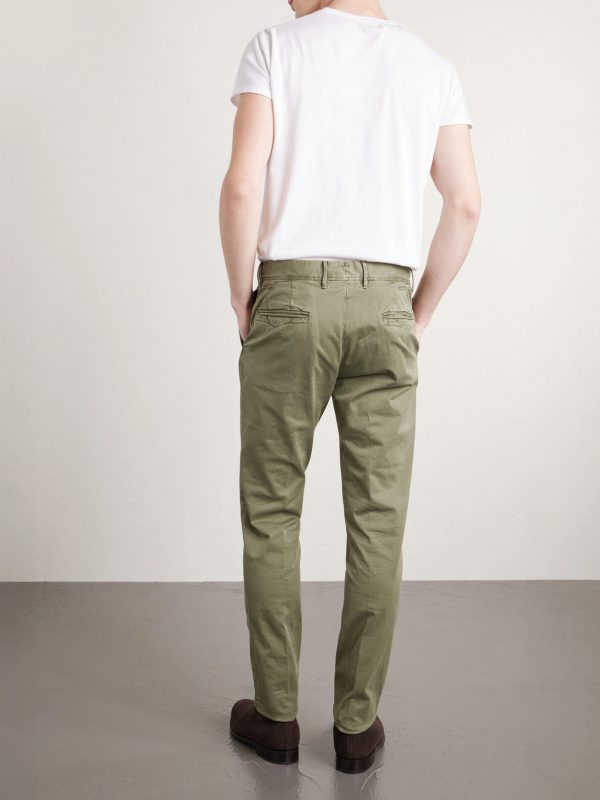 Slim-Fit Tapered Stretch-Cotton Gabardine Trousers - BK Slim-Fit Tapered Stretch-Cotton Gabardine Trousers - BK