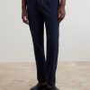 Tapered Cotton-Blend Seersucker Trousers - FR