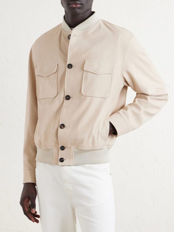 Suede Bomber Jacket - FR Suede Bomber Jacket - FR
