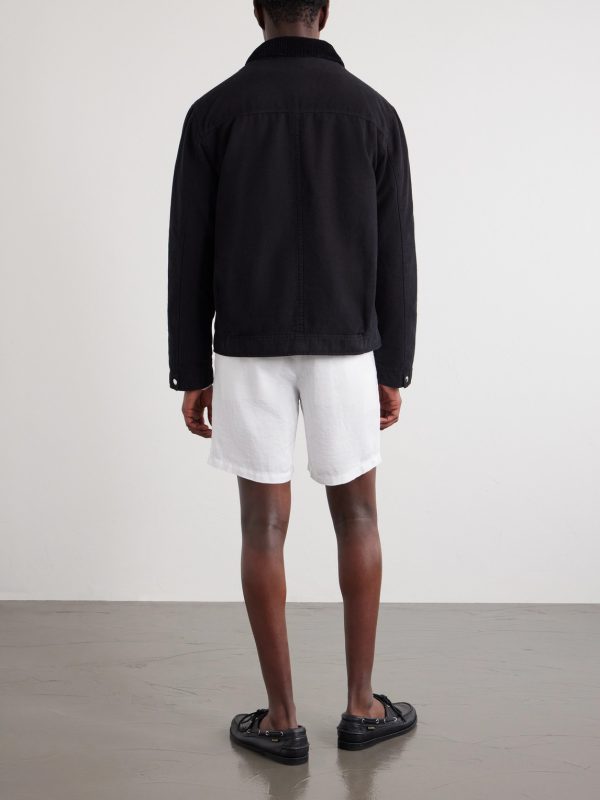 Corduroy-Trimmed Organic Cotton Coach Jacket - BK