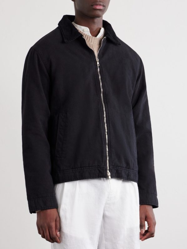 Corduroy-Trimmed Organic Cotton Coach Jacket - FR