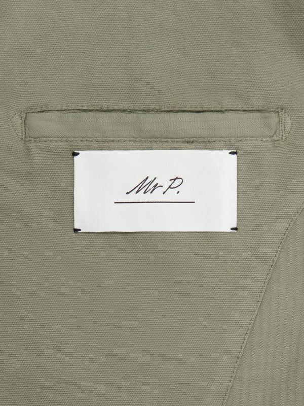 Corduroy-Trimmed Organic Cotton Coach Jacket - E1 Corduroy-Trimmed Organic Cotton Coach Jacket - E1