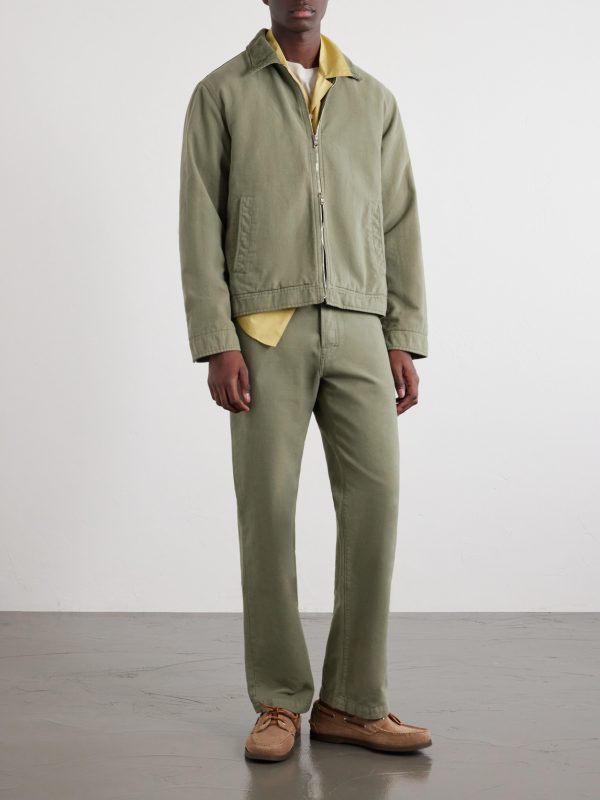 Corduroy-Trimmed Organic Cotton Coach Jacket - OU Corduroy-Trimmed Organic Cotton Coach Jacket - OU