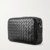 Intrecciato Leather Messenger Bag - BK