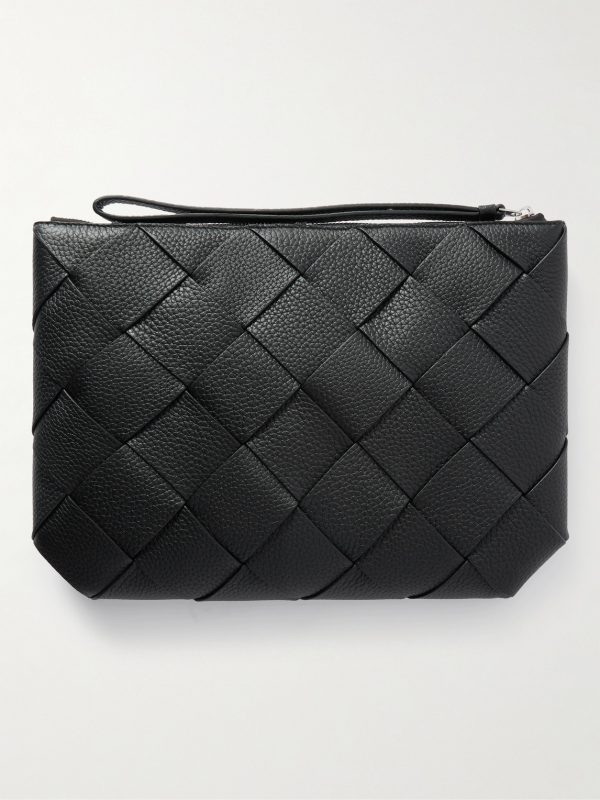 Diago Intrecciato Full-Grain Leather Pouch - BK