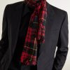Fringed Checked Wool and Silk-Blend Scarf - FR