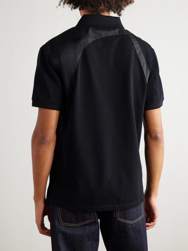 Harness-Detailed Cotton-Piqué Polo Shirt - BK Harness-Detailed Cotton-Piqué Polo Shirt - BK