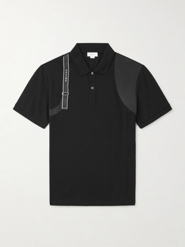 Harness-Detailed Cotton-Piqué Polo Shirt Harness-Detailed Cotton-Piqué Polo Shirt