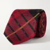 8cm Logo-Embroidered Checked Silk Tie 8cm Logo-Embroidered Checked Silk Tie