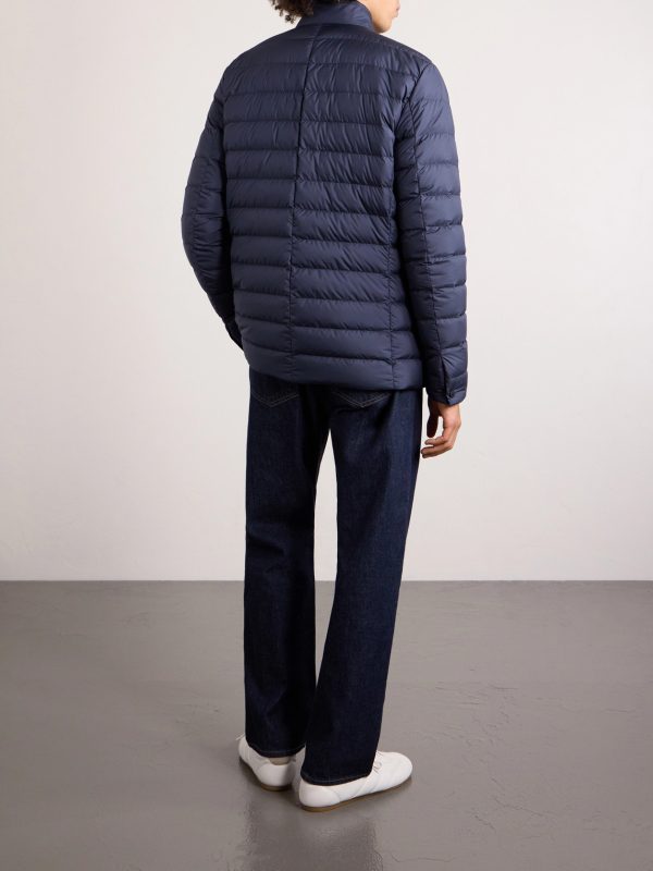 Kenai Leather-Trimmed Quilted Shell Down Jacket - BK