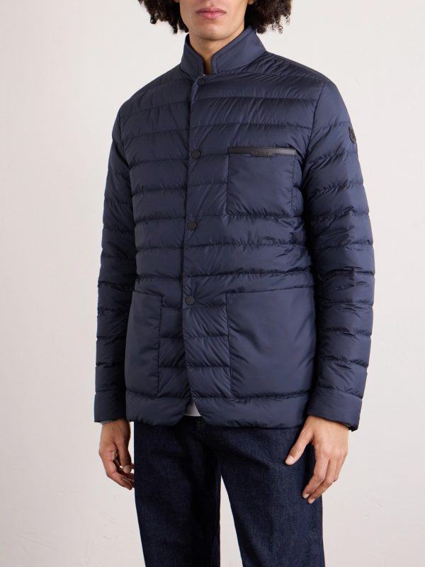 Kenai Leather-Trimmed Quilted Shell Down Jacket - FR