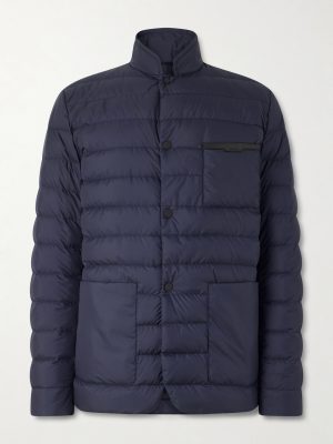Kenai Leather-Trimmed Quilted Shell Down Jacket Kenai Leather-Trimmed Quilted Shell Down Jacket