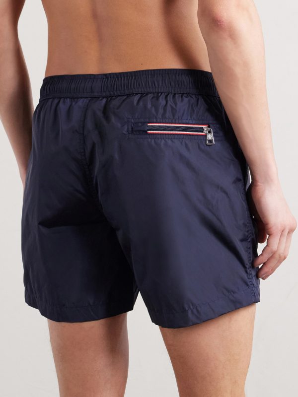 Slim-Fit Mid-Length Logo-Appliquéd Swim Shorts - BK