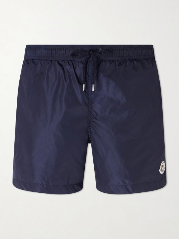 Slim-Fit Mid-Length Logo-Appliquéd Swim Shorts