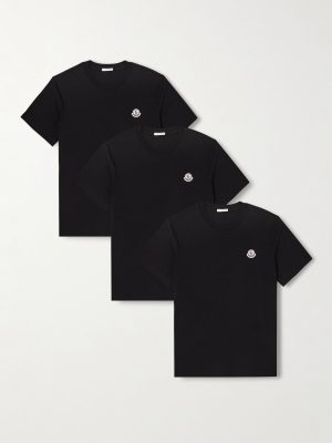Three-Pack Logo-Appliquéd Cotton-Jersey T-Shirts Three-Pack Logo-Appliquéd Cotton-Jersey T-Shirts
