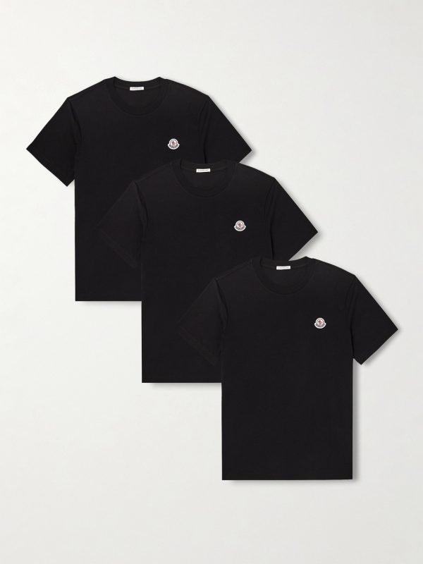 Three-Pack Logo-Appliquéd Cotton-Jersey T-Shirts Three-Pack Logo-Appliquéd Cotton-Jersey T-Shirts