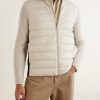 Shell-Trimmed Ribbed Wool Down Zip-Up Cardigan - FR Shell-Trimmed Ribbed Wool Down Zip-Up Cardigan - FR