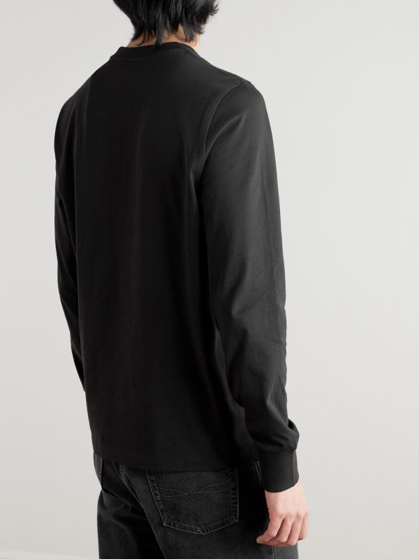 Logo-Flocked Cotton-Jersey T-Shirt - BK