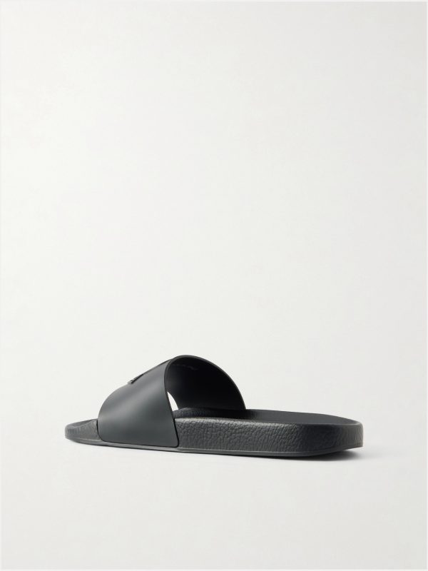 Basile Logo-Embossed Rubber Slides - BK Basile Logo-Embossed Rubber Slides - BK