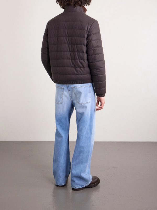 Luray Slim-Fit Leather-Trimmed Quilted Jersey Down Jacket - BK Luray Slim-Fit Leather-Trimmed Quilted Jersey Down Jacket - BK