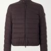 Luray Slim-Fit Leather-Trimmed Quilted Jersey Down Jacket Luray Slim-Fit Leather-Trimmed Quilted Jersey Down Jacket