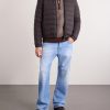Luray Slim-Fit Leather-Trimmed Quilted Jersey Down Jacket - OU Luray Slim-Fit Leather-Trimmed Quilted Jersey Down Jacket - OU