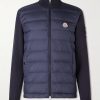 Panelled Cotton and Quilted Shell Down Zip-Up Cardigan Panelled Cotton and Quilted Shell Down Zip-Up Cardigan