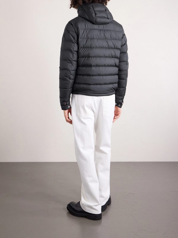 Sestriere Slim-Fit Leather-Trimmed Quilted Shell Hooded Down Jacket - BK Sestriere Slim-Fit Leather-Trimmed Quilted Shell Hooded Down Jacket - BK