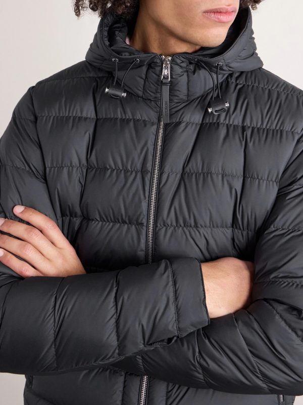 Sestriere Slim-Fit Leather-Trimmed Quilted Shell Hooded Down Jacket - CU Sestriere Slim-Fit Leather-Trimmed Quilted Shell Hooded Down Jacket - CU