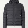 Sestriere Slim-Fit Leather-Trimmed Quilted Shell Hooded Down Jacket Sestriere Slim-Fit Leather-Trimmed Quilted Shell Hooded Down Jacket